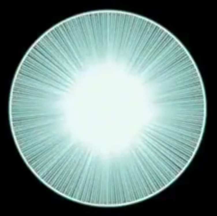 Image of the light of consciousness at the highest frequency between spokes