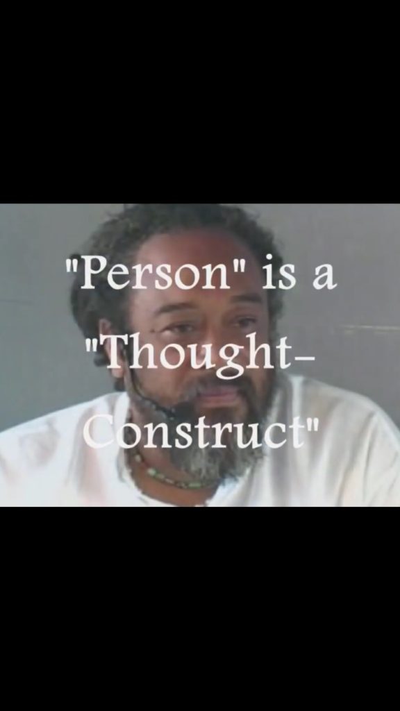 Image of a man with the quote "Person" is a "Thought-Construct"