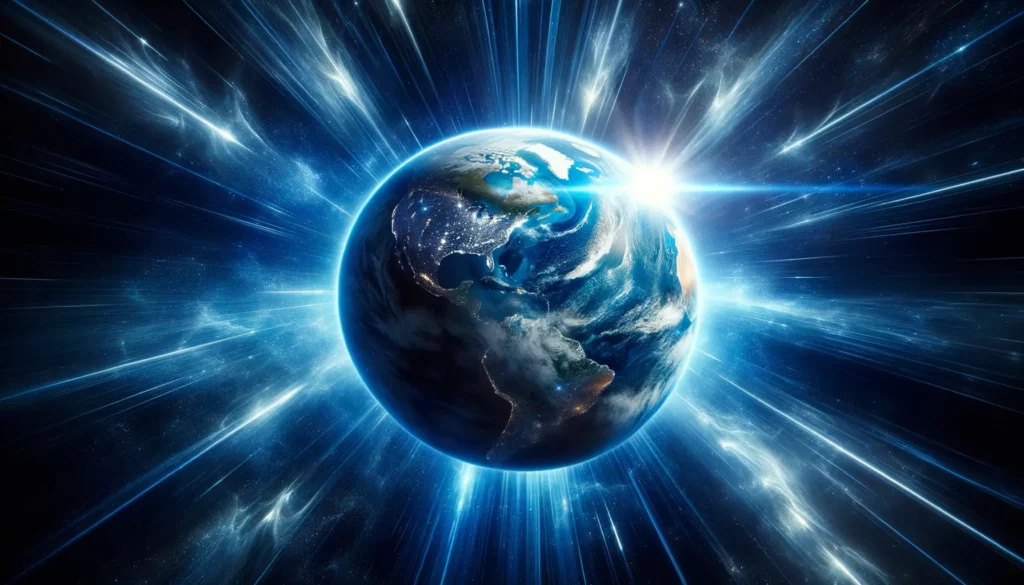 Digital Art depiction of the Earth from outer space