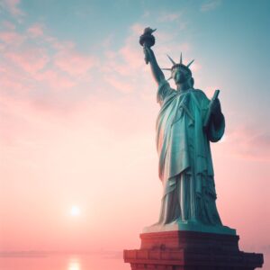 Image of the Statue of Liberty at Dawn